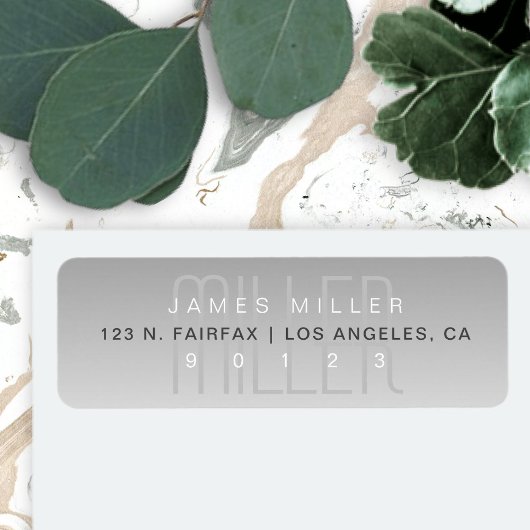 Unieke moderne grijze witte vervagende ombre etiket