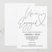 Unieke Moderne Heart Engagement Party nodigt uit Kaart (Voorkant / Achterkant)