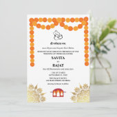 Unieke Moderne Indische huwelijksuitnodiging Kaart (Staand voorkant)