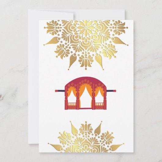Unieke Moderne Indische huwelijksuitnodiging Kaart (Achterkant)