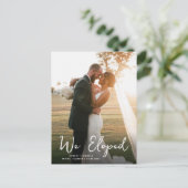 unieke moderne kalligrafie bruiloft aankondiging briefkaart (Staand voorkant)