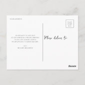 unieke moderne kalligrafie bruiloft aankondiging briefkaart (Achterkant)