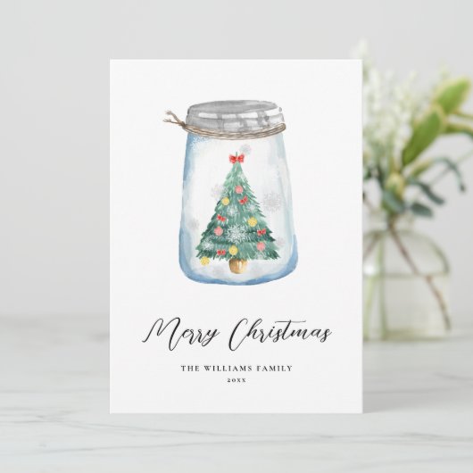 Unieke, moderne kerstboom, niet-foto feestdagenkaart (Staand voorkant)