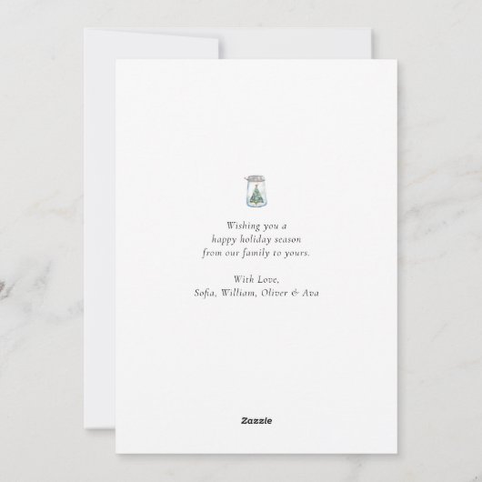 Unieke, moderne kerstboom, niet-foto feestdagenkaart (Achterkant)