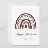 Unieke, moderne kerstregenboog, niet-foto feestdagenkaart (Voorkant)