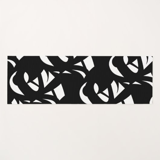 Unieke moderne kunst zwart-wit yogamat (Voorkant (horizontaal))