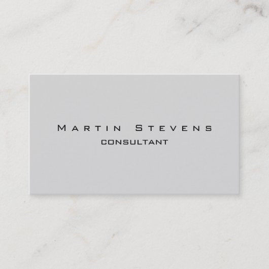 Unieke, moderne lichte grijze minimalistische zijd visitekaartje (Voorkant)