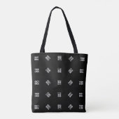 Unieke moderne Logo Pattern Sjabloon | Black Tote Bag (Achterkant)