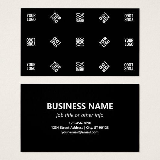 Unieke moderne Logo Pattern Sjabloon | Black Visitekaartje (Voorkant /achterkant)