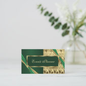 Unieke moderne luxe smaragd en goud geometrisch visitekaartje (Staand voorkant)