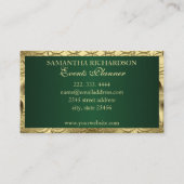 Unieke moderne luxe smaragd en goud geometrisch visitekaartje (Achterkant)