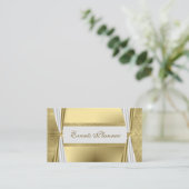 Unieke moderne luxe wit en goud geometrisch visitekaartje (Staand voorkant)