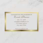 Unieke moderne luxe wit en goud geometrisch visitekaartje (Achterkant)