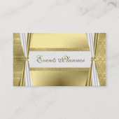 Unieke moderne luxe wit en goud geometrisch visitekaartje (Voorkant)