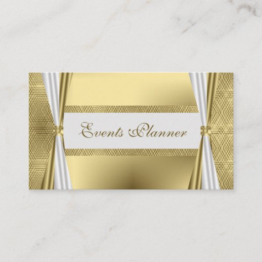 Unieke moderne luxe wit en goud geometrisch visitekaartje (Voorkant)
