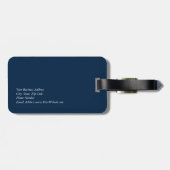 Unieke, moderne marineblauw, stijlvol minimalistis bagagelabel (Achterkant horizontaal)