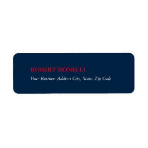 Unieke moderne marineblauw stijlvol minimalistisch etiket