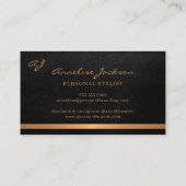 Unieke, moderne, metalen gouden zwarte professione visitekaartje (Achterkant)