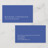 Unieke, moderne middelgrote blauwminimalistische visitekaartje (Voorkant / Achterkant)