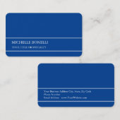Unieke, moderne, minimale diepblauwe kleur visitekaartje (Voorkant / Achterkant)