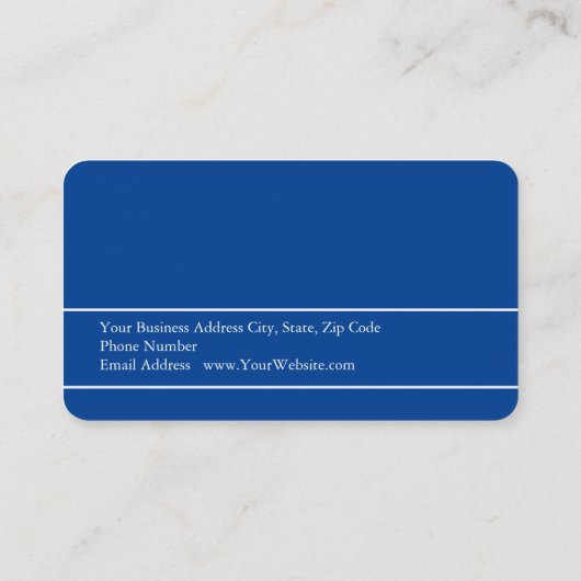 Unieke, moderne, minimale diepblauwe kleur visitekaartje (Achterkant)