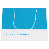 Unieke moderne minimalistische blauw wit groot cadeauzakje (Voorkant)