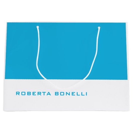 Unieke moderne minimalistische blauw wit groot cadeauzakje (Voorkant)