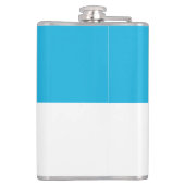 Unieke moderne minimalistische blauw wit Voeg naam Heupfles (Achterkant)