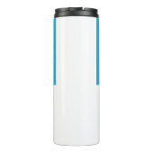 Unieke moderne minimalistische blauw wit Voeg naam Thermosbeker (Achterkant)