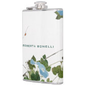 Unieke moderne minimalistische bloemen Voeg naam t Heupfles (Links)