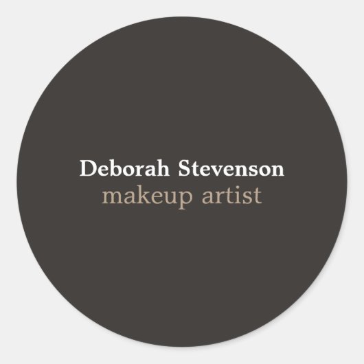 Unieke moderne minimalistische grijze aangepast ronde sticker (Voorkant)