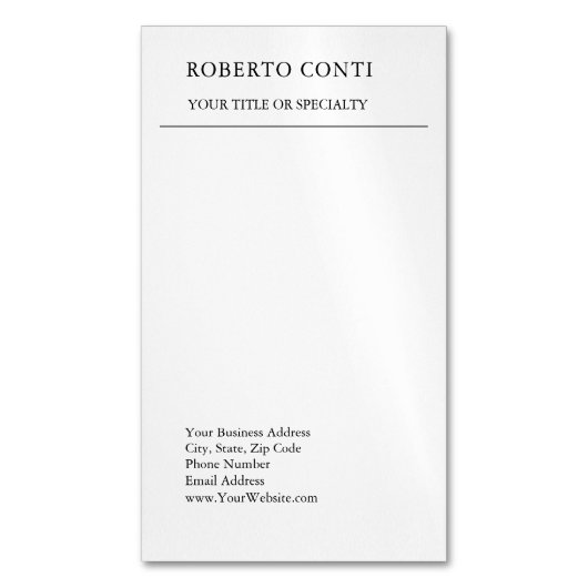 Unieke, moderne minimalistische magnetisch visitekaartje (Voorkant Verticaal)
