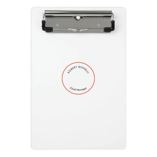 Unieke moderne minimalistische rode zwarte witte k mini klembord (Voorkant)