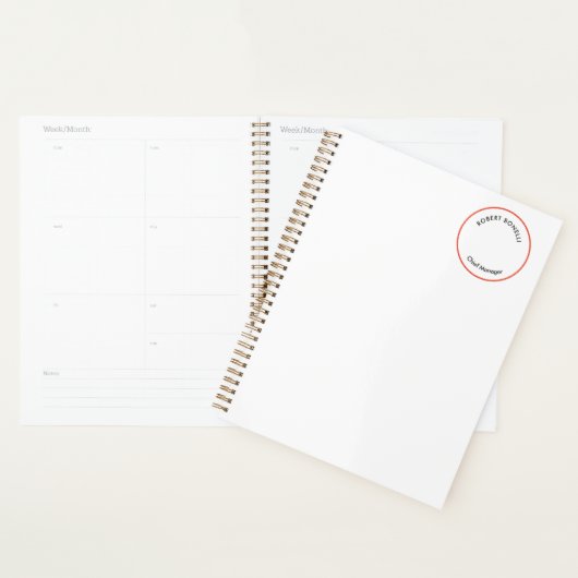 Unieke moderne minimalistische rode zwarte witte k planner (Display)