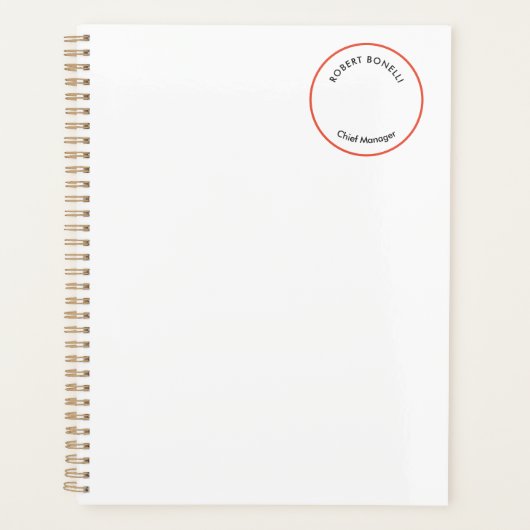 Unieke moderne minimalistische rode zwarte witte k planner (Voorkant)