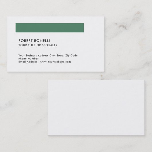 Unieke moderne minimalistische standaard maat zwar visitekaartje (Voorkant / Achterkant)