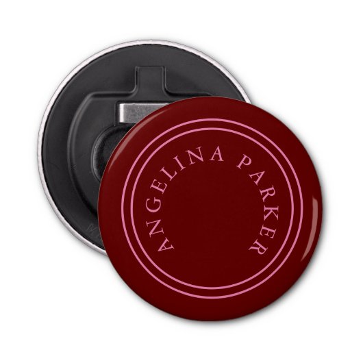 Unieke moderne minimalistische vlakte button flesopener (Voorkant)