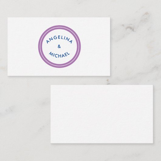 Unieke moderne minimalistische vlakte informatiekaartje (Voorkant / Achterkant)