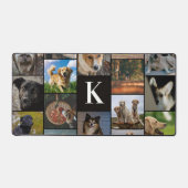 Unieke moderne monogram 16 fotocollage bureaumat (Voorkant)