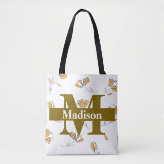 Unieke Moderne Monogram Eerste Letter Naam Persoon Tote Bag
