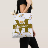 Unieke Moderne Monogram Eerste Letter Naam Persoon Tote Bag (Dichtbij)