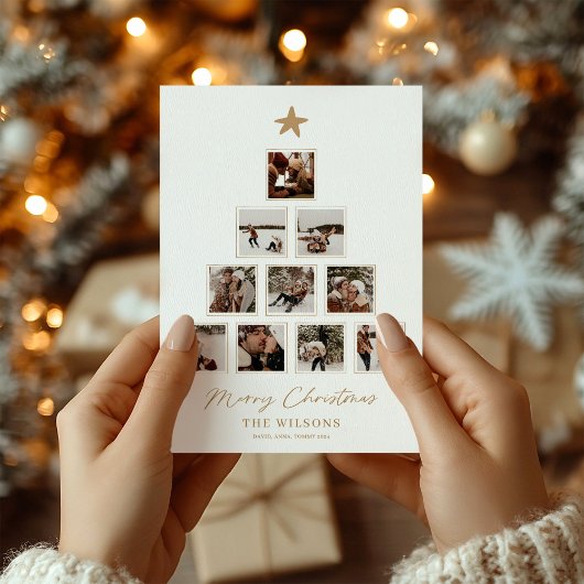 Unieke moderne Multi Photo kerst Kaart