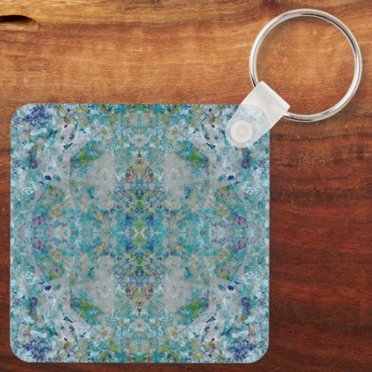 Unieke moderne one of a kind Abstracte kunst desig Sleutelhanger (Achterkant)