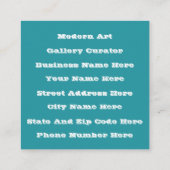 Unieke moderne one of a kind Abstracte kunst desig Vierkante Visitekaartje (Achterkant)