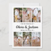 Unieke moderne overlay Eenvoudige foto collage bru Save The Date (Voorkant)