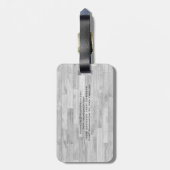 Unieke, moderne parketminimalistische vlakte bagagelabel (Achterkant verticaal)