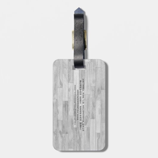 Unieke, moderne parketminimalistische vlakte bagagelabel (Achterkant verticaal)