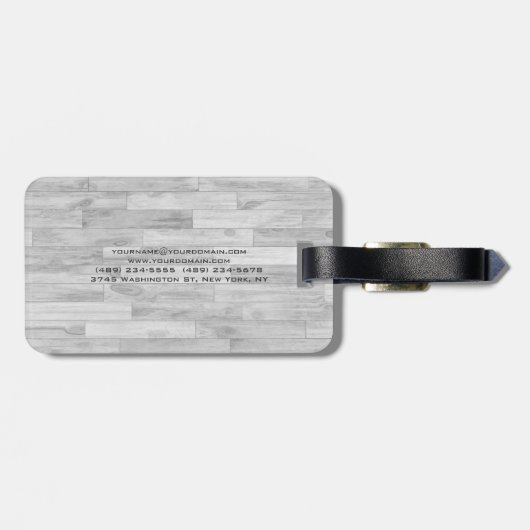 Unieke, moderne parketminimalistische vlakte bagagelabel (Achterkant horizontaal)