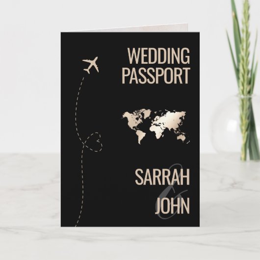 Unieke moderne paspoort bestemming bruiloft QR-cod (Voorkant)