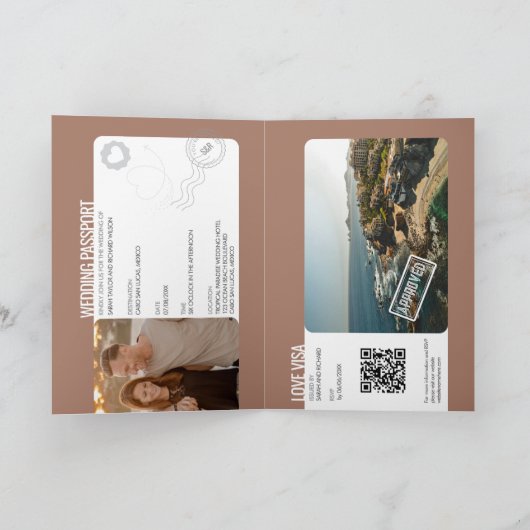 Unieke moderne paspoort bestemming bruiloft QR-cod (Binnen)